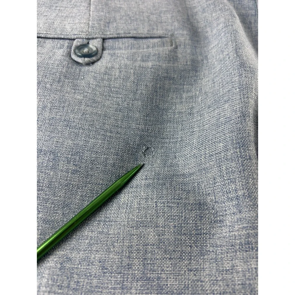 Vintage Levis Action Slacks Mens 37x31.5 Light Blue Heathered Straight Leg Pants